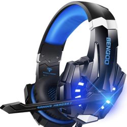 G9000 Stereo Gaming Headset for PS4 PC Xbox One PS5 Controller, Noise Cancelling Over Ear Headphones with Mic, LED Light, 7.1 Surround Sound, Soft Mem
