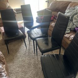 6 Black kitchen table chairs 