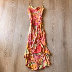 Brand new Derhy floral print maxi asymmetrical dress