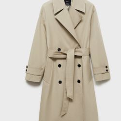 LONG OVERSIZED DOUBLE-BREASTED TRENCH COAT