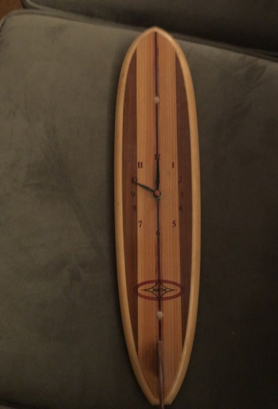 Surfboard wall clock