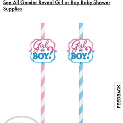 Gender Reveal Beads and Straws
