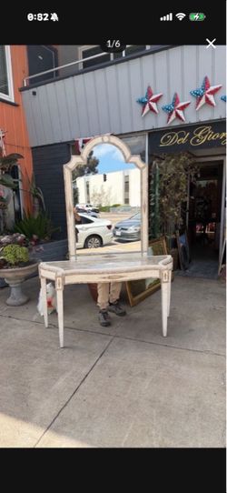 Tessellated Marble beautiful side table with matching mirror