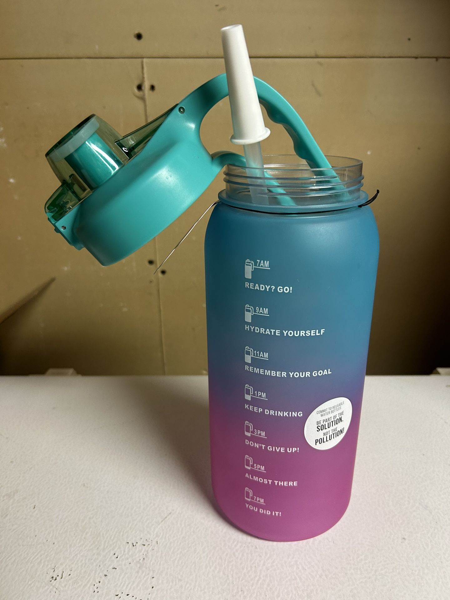 Large plastic "countdown" water bottle brand new