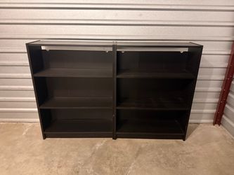 Black Bookcase Shelving Units – Set of 2