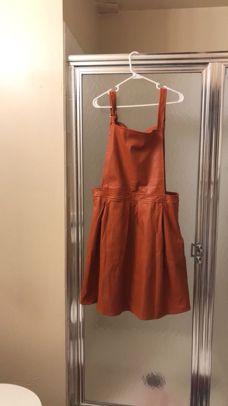 Faux Leather Overall dress