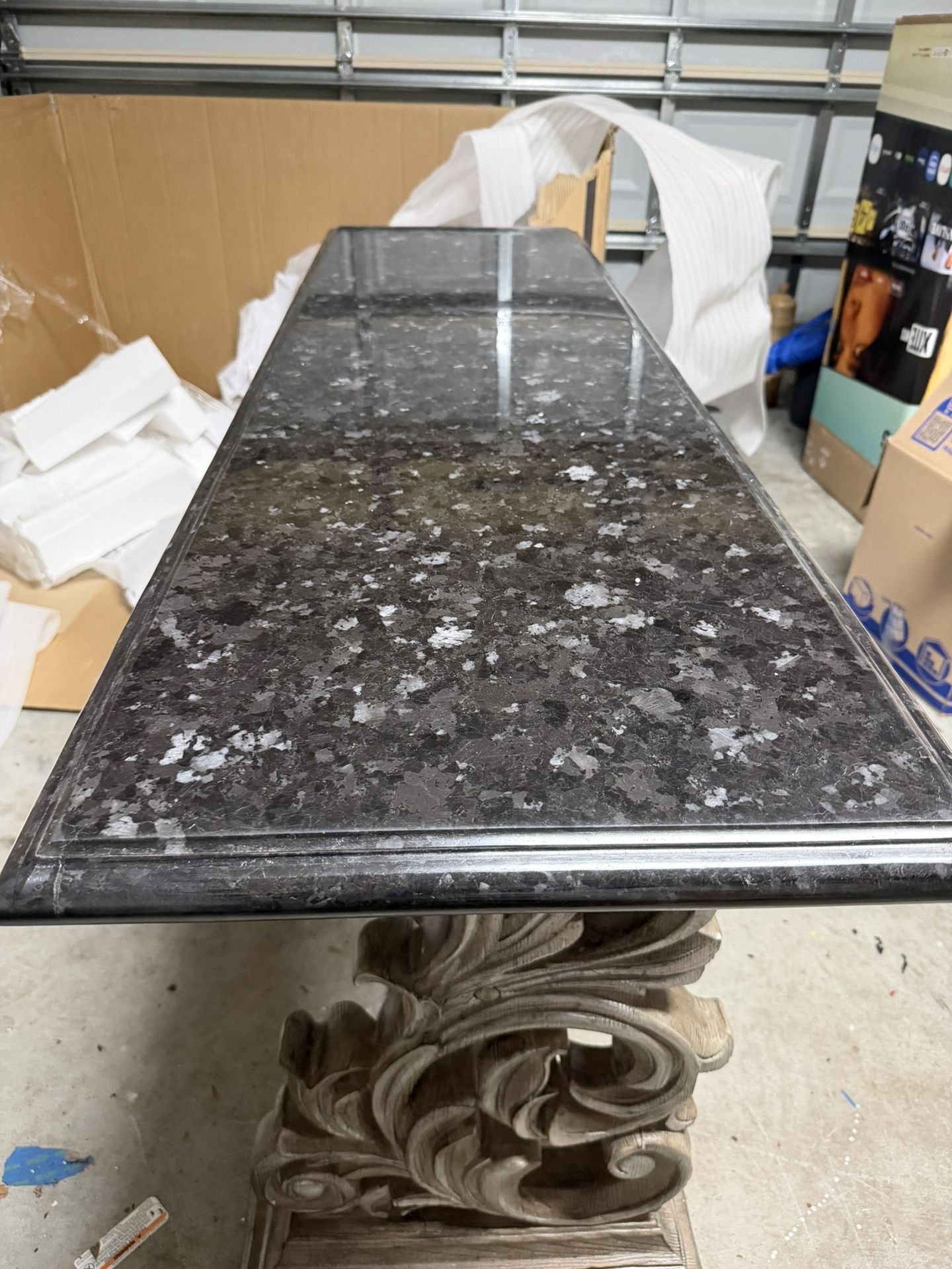 REAL MARBLE TOP CONSOLE TABLE