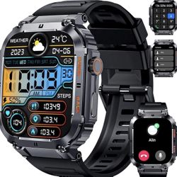 ( New) K57 Pro Military Smart Watch 1.96” HD Display BT Call Fitness Tracker waterproof