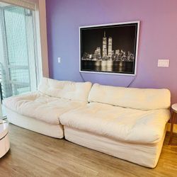 Teddy Cloud sleeper Sofa 108 Inch Deep, Comfortable and Cozy Oversized , Modular Sectional , couch , Color white