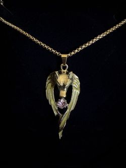 Wolf King Purple Crystal Necklace Glowing In Dark