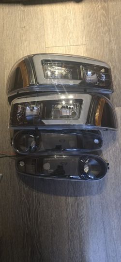 Drl Headlights Black Housing  for 00=06 gmc Denali only 
