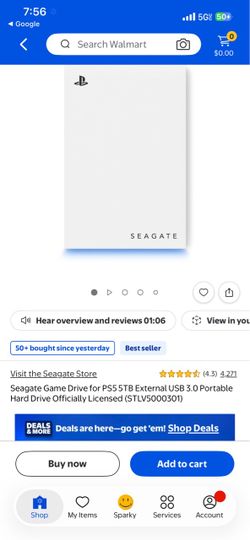 Seagate Game Drive for PS5 5TB External Hard Drive