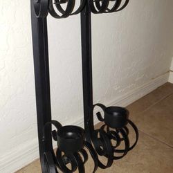 X2 VINTAGE VICTORIAN GOTHIC GOTH BLACK METAL CANDLE HOLDER SCONCES ACCENT WALL DECOR