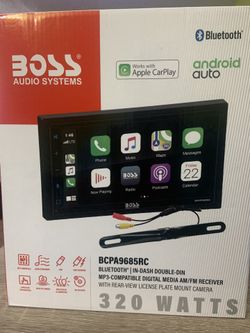 Boss. CarPlay Android touchscreen Bluetooth with backup camera