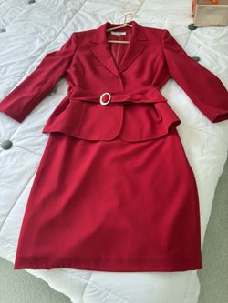 Red two-piece women's suit