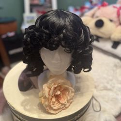 Minou Boutique Hair Blend Wig Dk Black Curl Frost Short Layered Pixie for Women