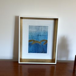 Framed Abstract Print Table Tray 12x15