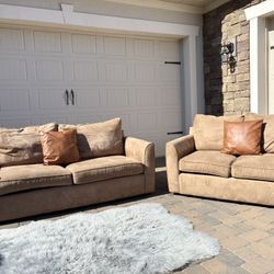 Kevin Charles Suede Sofas Set 