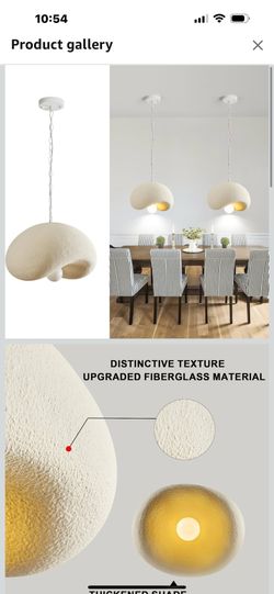 White Resin Pendant Light