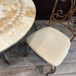 Marble metal dinning 4 chairs 