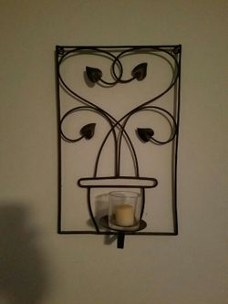 Pair of Metal Candle Holders/wall art