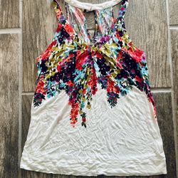 Vintage American Eagle Y2k Floral Sheet Tank Top S Tunic
