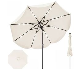 Outdoor Patio Umbrella with LED Lights 9ft