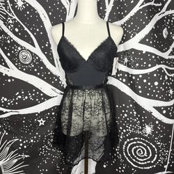 Jessica Simpson Black Lace Overlay Chemise