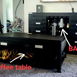 BAR, COFFEE TABLE AND SIDE TABLE FOR SALE 