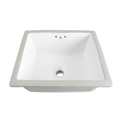 15.75" x 13.98" Rectangular Undermount Bathroom Sink, Overflow Drain, White