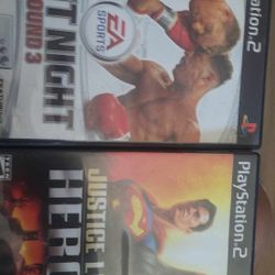 Play Station 2 Games EA Sports Fight Night And Justice League 