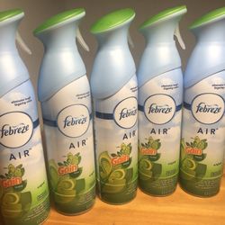5 Full size Cans Of Febreze Spray Gain Scent