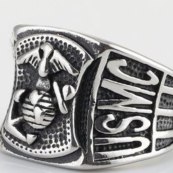 Stainless steel USMC Marine CORPS military Semper Fi ring size 8 to 15 SHIPPING AVAILABLE 