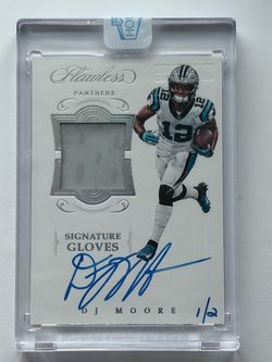 2018 Flawless DJ Moore /2! Rookie Auto Signature Gloves Relic Panthers Bills SSP