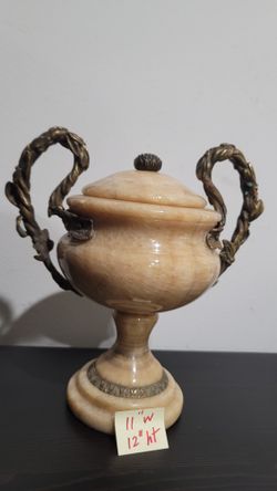 Vintage Solid Marble Urn Centerpiece 