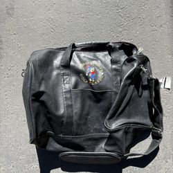 Leather Duffel Bag Gold Cartoon