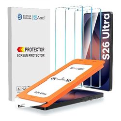 3-Pack for Samsung Galaxy S26 Ultra Screen Protector Tempered Glass, 9H Glass for S26 Ultra Screen Protector 5G, [Fast Alignment Tool] [Bubble Free] [