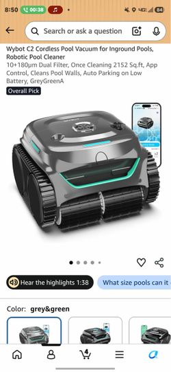 Never used: Wybot C2 Cordless Robotic Pool Cleaner
