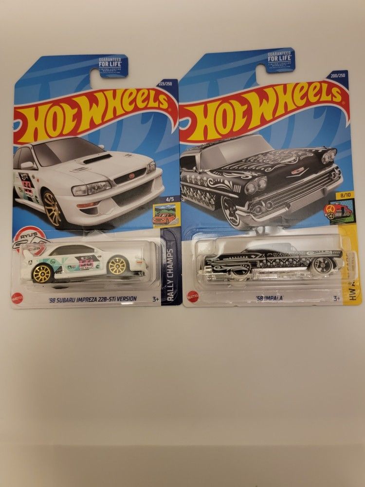 Hot Wheels-' 98 Subaru Impreza/' 58 Impala (Treasure Hunt)