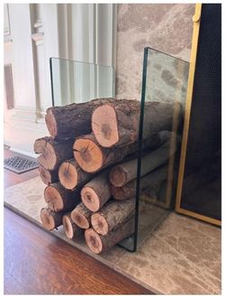Modern Tempered Glass Firewood Holder