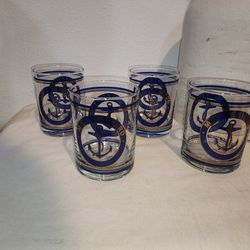 M/S Seaward Glass Cocktail Rock Glass Norwegian Cruise Line Set 4