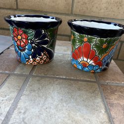 Set Of 2 Talavera Planters 