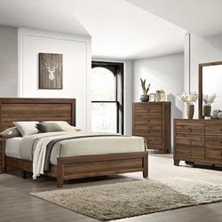 4- Pc Bedroom set Dresser,Mirror  Nightstand (1) Queen size bed frame  Not including Mattress and Box Sp