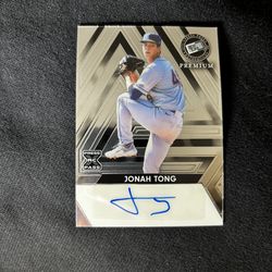 Jonah Tong certified autograph rookie baseball card