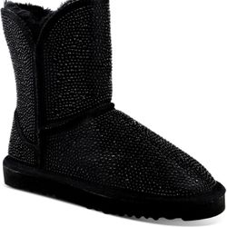 NWT INC Womens Adrie Embellished Pull On Winter & Snow Boots 8M