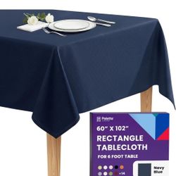 6-Pack Rectangle Blue Tablecloths, 60x102 Inches