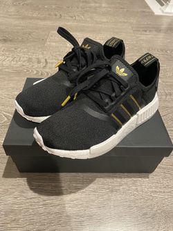 Adidas NMD R1 Black Gold Metallic/Women Size 6/FW6433