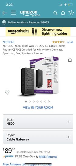 Netgear docsis cable modem and WiFi