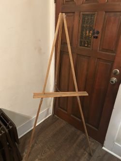 Easel Rider; Vintage 1950s Oak Display Easel (painting not included): 