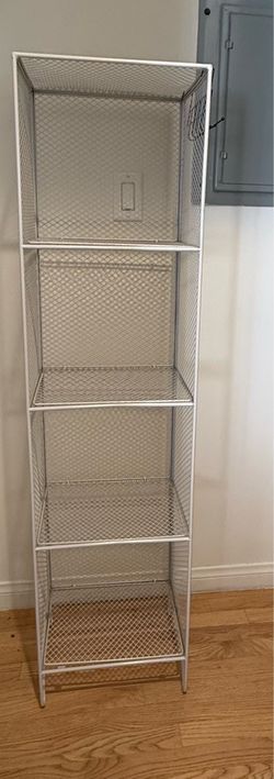 White metal shelf